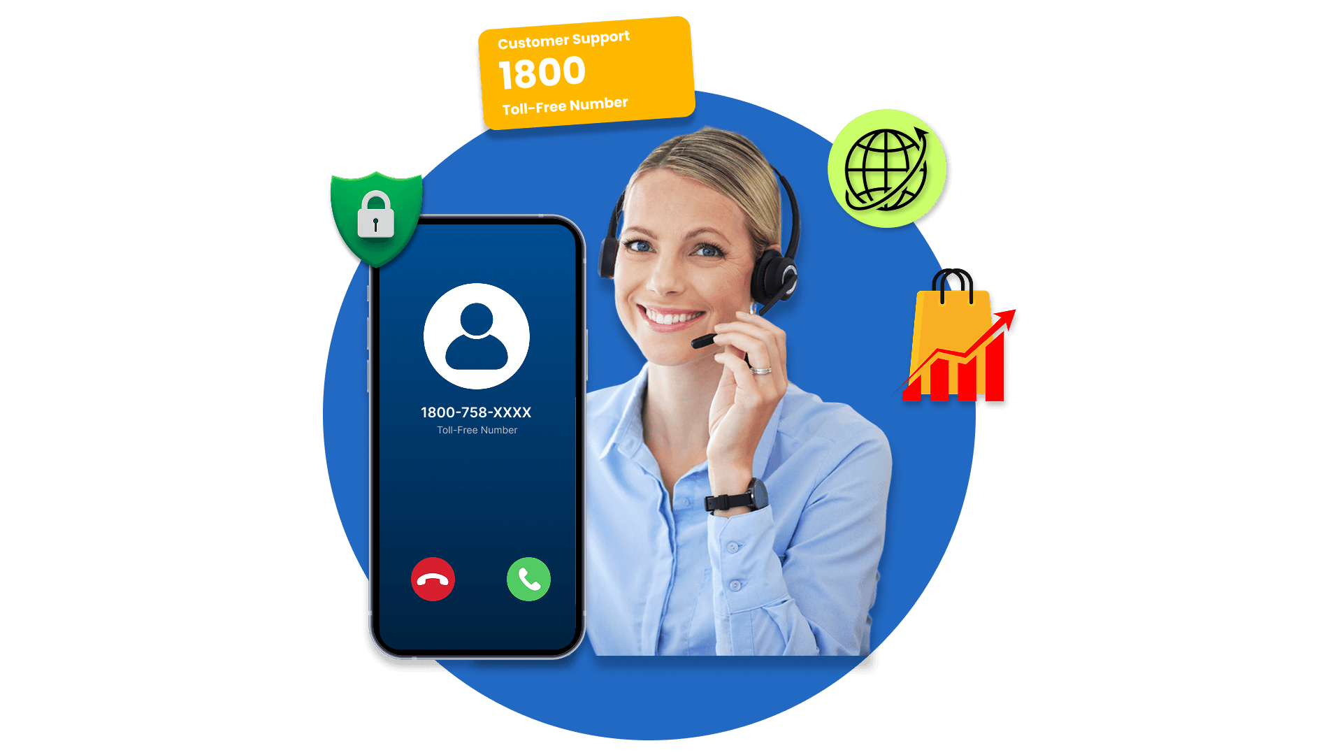 Toll Free Number - Professional business presence with 1800 numbers