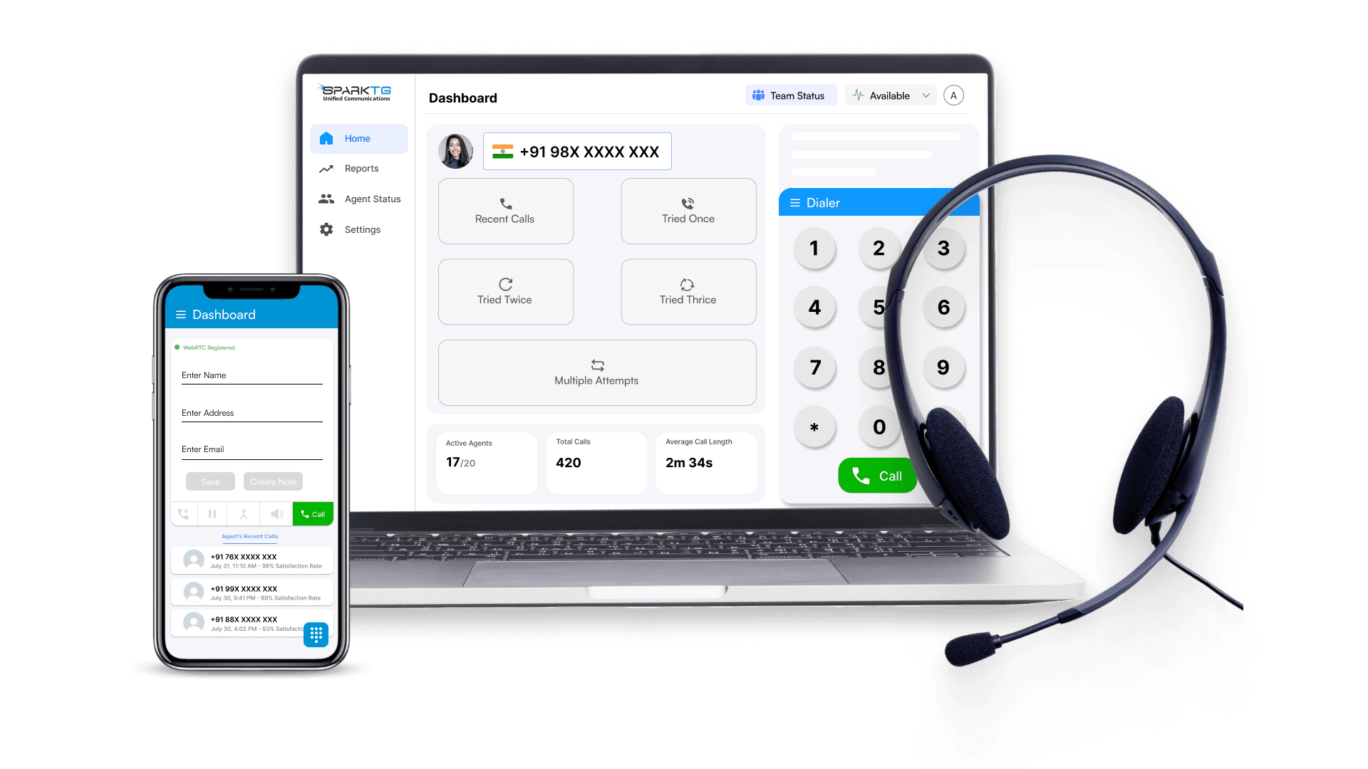 SparkTG's Telephony App - Mobile and desktop applications for business calling